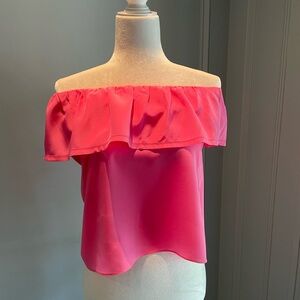 Vintage Lily Pulitzer silk off the shoulder top. Sz- Lg. Great for summer!!